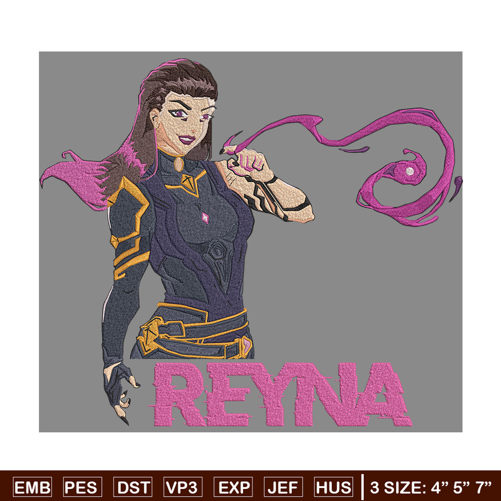 Reyna poster Embroidery Design, Valorant Embroidery, Embroidery File, Anime Embroidery, Anime shirt, Digital download.jpg