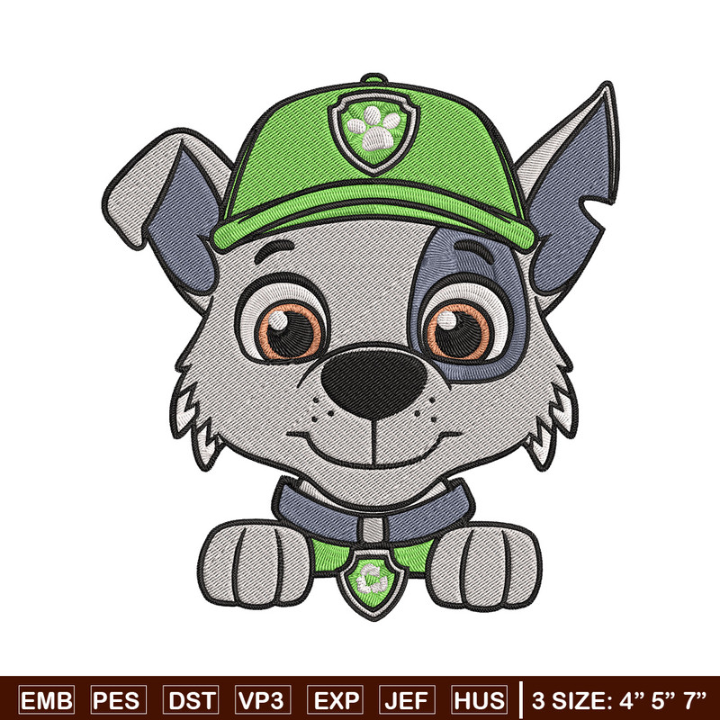 Rocky dog Embroidery Design, Paw patrol Embroidery, Embroidery File, Anime Embroidery, Anime shirt, Digital download.jpg