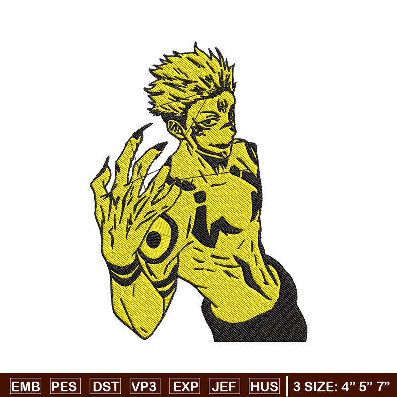 Ryomen Sukuna Embroidery Design, Jujutsu Embroidery, Embroidery File, Anime Embroidery, Anime shirt, Digital download.jpg