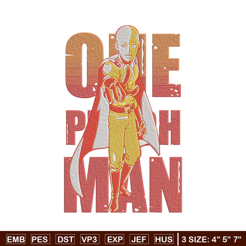Saitama poster Embroidery Design, One punch man Embroidery, Embroidery File, Anime Embroidery,Anime shirt..jpg