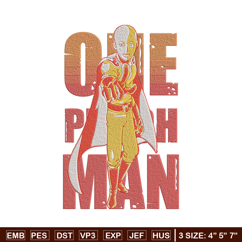 Saitama poster Embroidery Design, One punch man Embroidery, Embroidery File, Anime Embroidery,Anime shirt..jpg