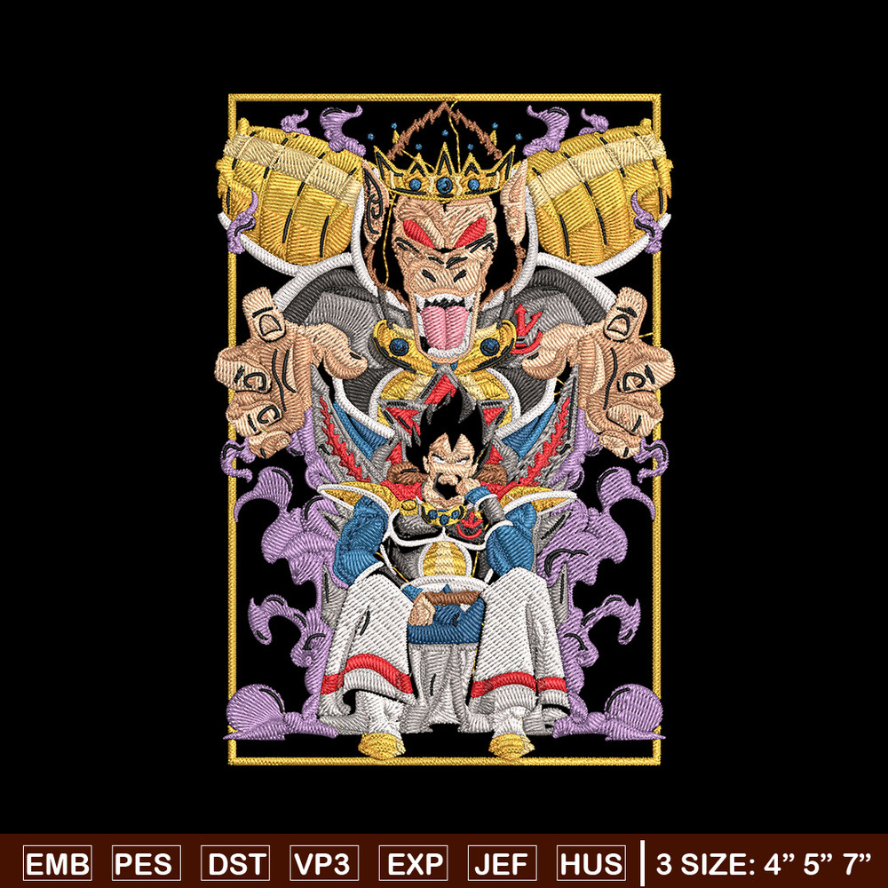 Saiyan king Embroidery Design, Dragonball Embroidery, Embroidery File, Anime Embroidery, Anime shirt, Digital download.jpg