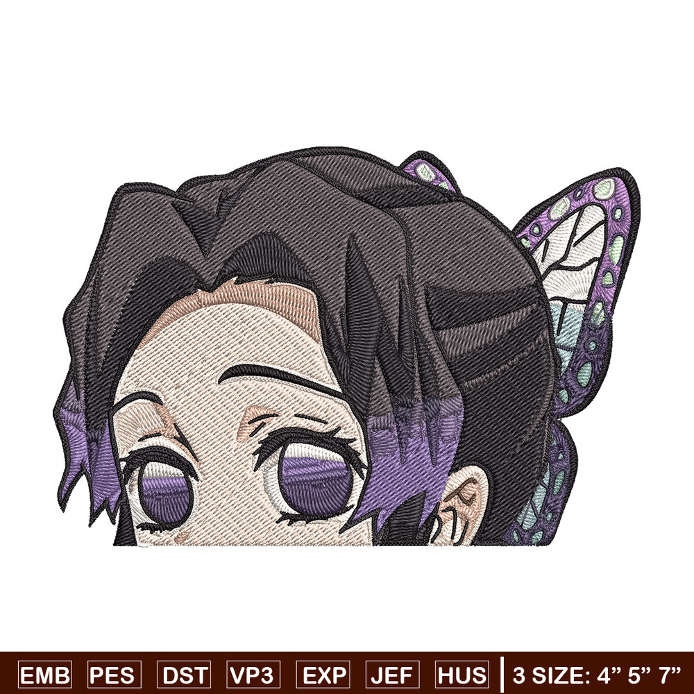 Shinobu Peeker Embroidery Design, Demon slayer Embroidery, Embroidery File, Anime Embroidery, Digital download.jpg