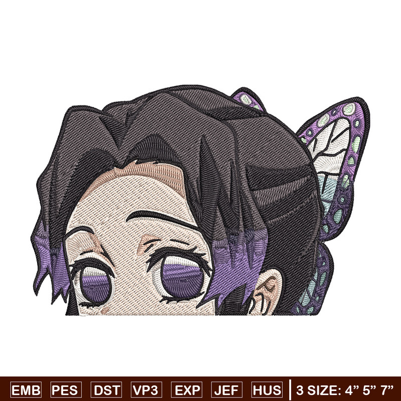 Shinobu Peeker Embroidery Design, Demon slayer Embroidery, Embroidery File, Anime Embroidery, Digital download.jpg