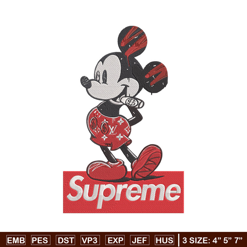 Supreme mickey Embroidery Design, Mickey Embroidery, Embroidery File, Supreme Embroidery, Anime shirt, Digital download.jpg