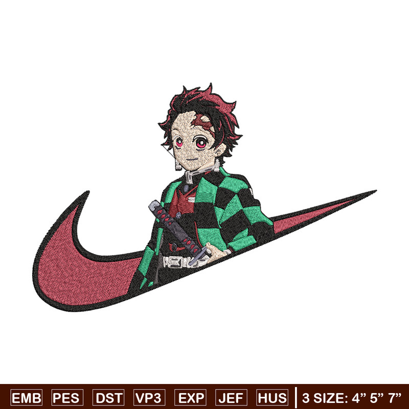 Tanjiro x nike Embroidery Design, Demon slayer Embroidery, Embroidery File, Nike Embroidery,Anime shirt,Digital download.jpg