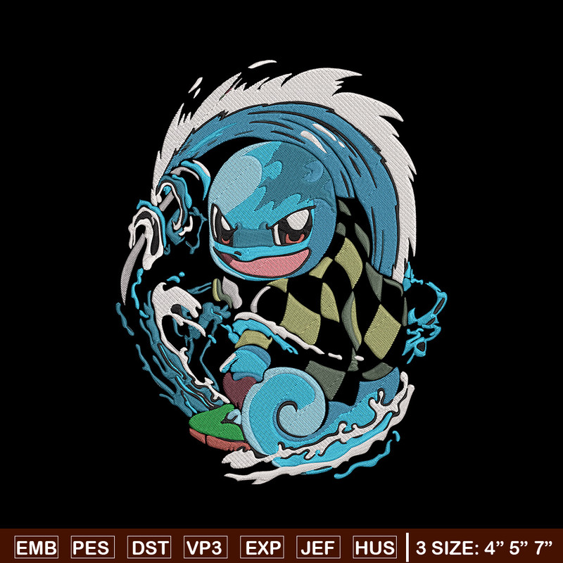 Tanjiro x Squirtle Embroidery Design, Pokemon Embroidery, Embroidery File, Anime Embroidery,Anime shirt,Digital download.jpg