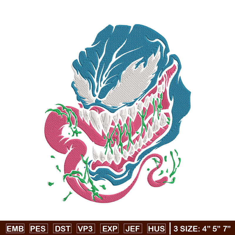 Venom face Embroidery Design, Venom Embroidery, Embroidery File, Anime Embroidery, Anime shirt, Digital download.jpg