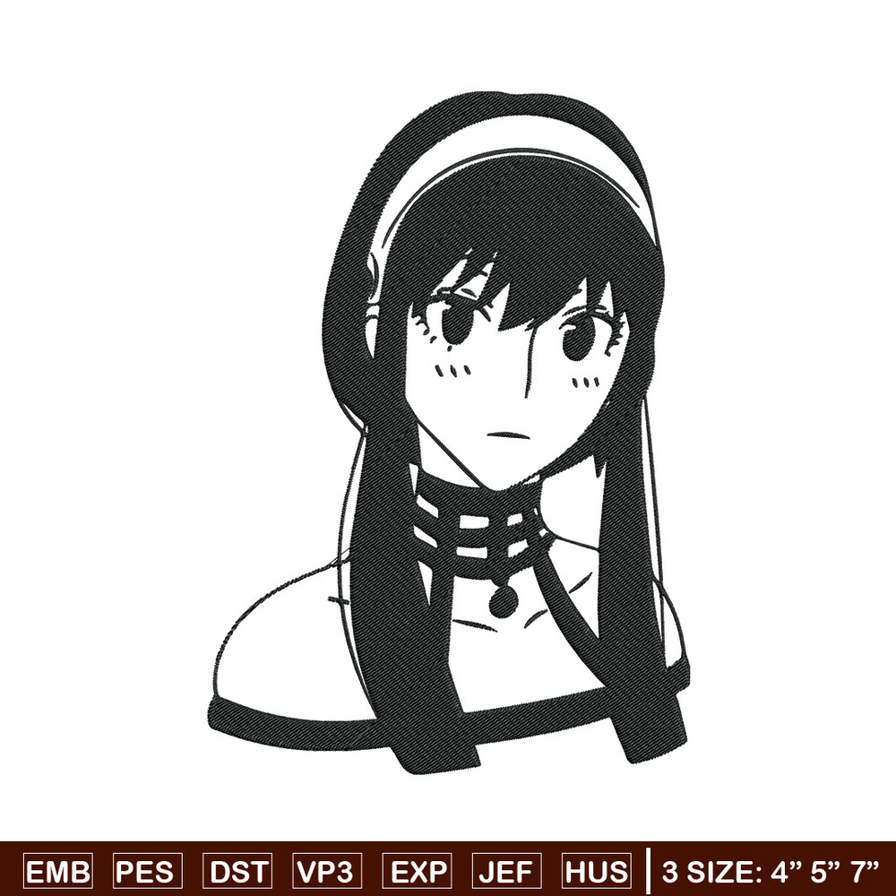 Yor forger Embroidery Design, Spy x family Embroidery, Embroidery File, Anime Embroidery, Anime shirt, Digital download..jpg