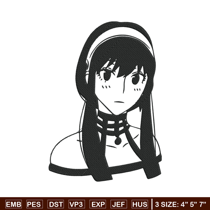 Yor forger Embroidery Design, Spy x family Embroidery, Embroidery File, Anime Embroidery, Anime shirt, Digital download..jpg