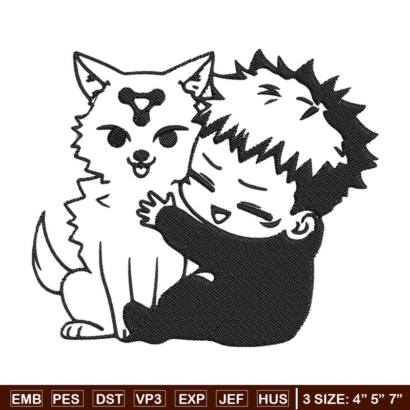 Yuji chibi Embroidery Design, Jujutsu Embroidery, Embroidery File, Anime Embroidery, Anime shirt, Digital download.jpg