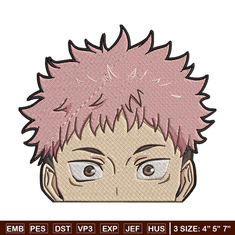 Yuji Peeker Embroidery Design, Jujutsu Embroidery, Embroidery File, Anime Embroidery, Anime shirt, Digital download.jpg