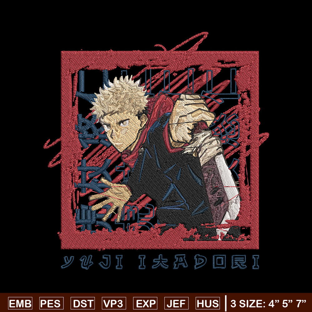 Yuji poster Embroidery Design, Jujutsu Embroidery, Embroidery File, Anime Embroidery, Anime shirt, Digital download..jpg
