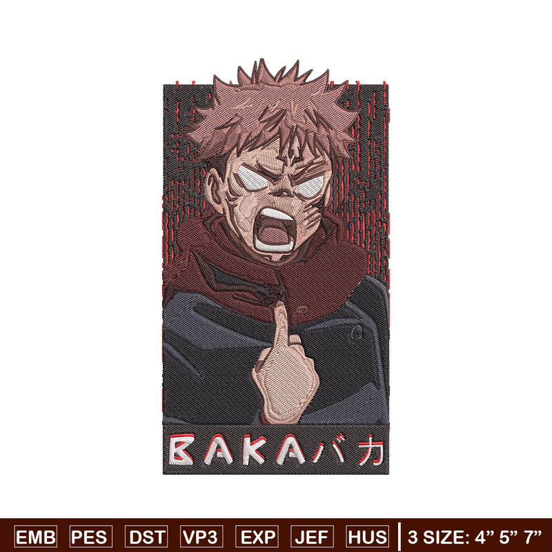 Yuji poster Embroidery Design, Jujutsu Embroidery, Embroidery File, Anime Embroidery, Anime shirt,Digital download..jpg