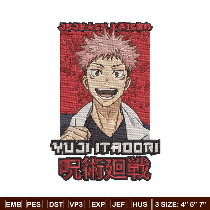 Yuji poster Embroidery Design,Jujutsu Embroidery, Embroidery File, Anime Embroidery, Anime shirt, Digital download.jpg