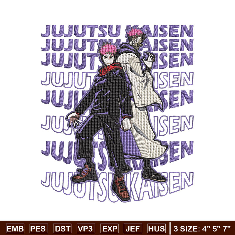 Yuji x sukuna Embroidery Design, Jujutsu Embroidery, Embroidery File, Anime Embroidery, Anime shirt, Digital download.jpg
