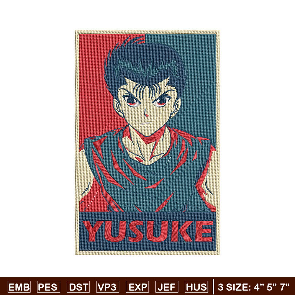 Yusuke box Embroidery Design, Yu Yu Hakusho Embroidery, Embroidery File, Anime Embroidery, Anime shirt, Digital download.jpg