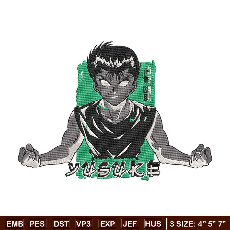 Yusuke box Embroidery Design, Yu Yu Hakusho Embroidery, Embroidery File, Anime Embroidery, Anime shirt,Digital download.jpg