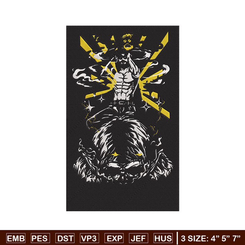 Zeke Yeager Embroidery Design, Aot Embroidery, Embroidery File, Anime Embroidery, Anime shirt, Digital download.jpg