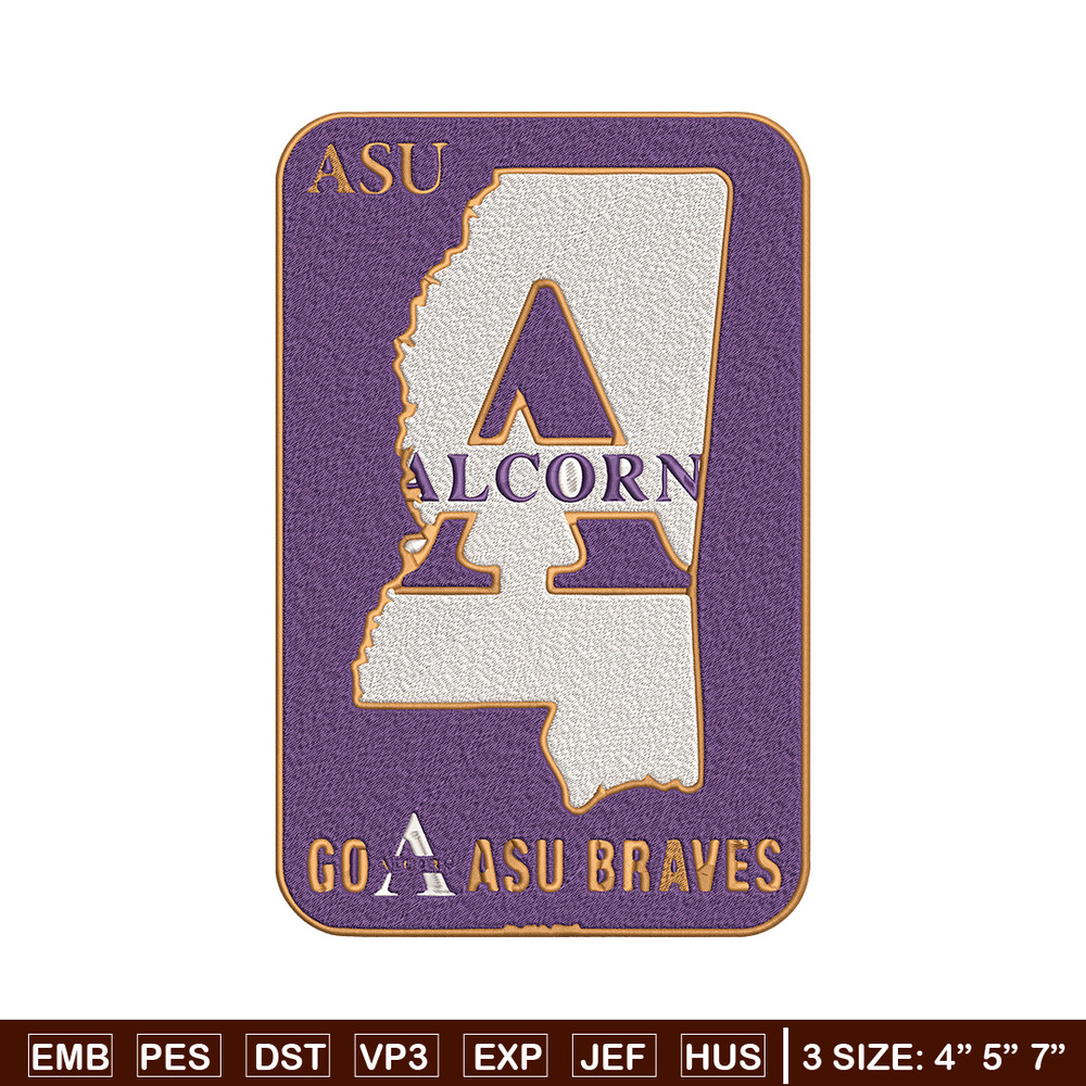 Alcorn State logo embroidery design, Logo embroidery, Sport embroidery, logo sport embroidery, Embroidery design.jpg