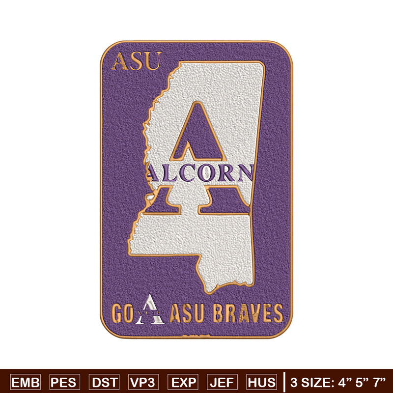 Alcorn State logo embroidery design, Logo embroidery, Sport embroidery, logo sport embroidery, Embroidery design.jpg