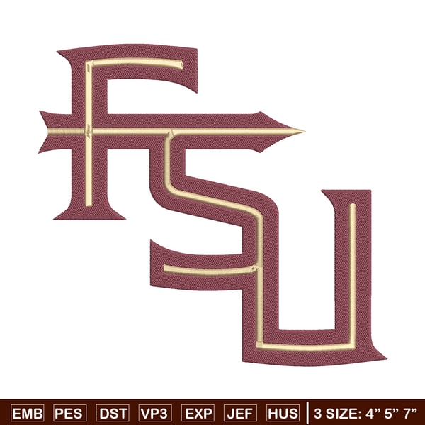 Florida State logo embroidery design, NCAA embroidery,Sport embroidery,Logo sport embroidery,Embroidery design..jpg