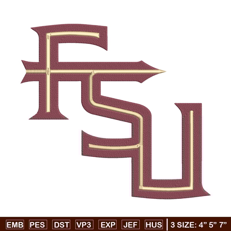 Florida State logo embroidery design, NCAA embroidery,Sport embroidery,Logo sport embroidery,Embroidery design..jpg