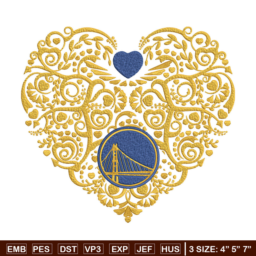 Golden State Warriors heart embroidery design, NBA embroidery,Sport embroidery, Embroidery design,Logo sport embroidery.jpg