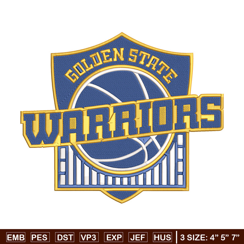 Golden State Warriors logo embroidery design, NBA embroidery,Sport embroidery, Embroidery design,Logo sport embroidery.jpg
