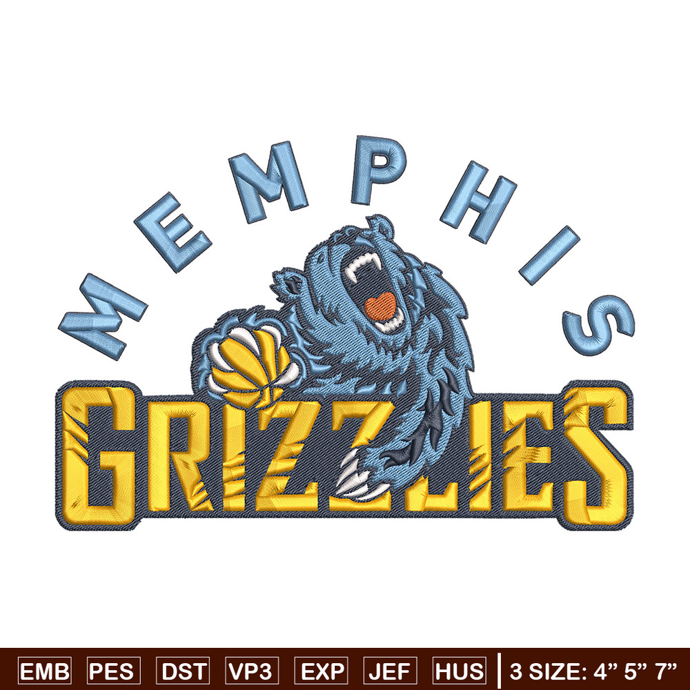Memphis Grizzlies logo embroidery design, NBA embroidery,Sport embroidery,Embroidery design, Logo sport embroidery..jpg