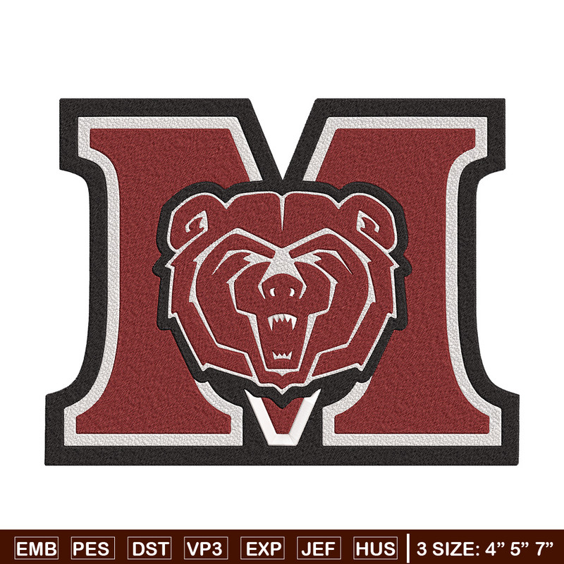 Missouri State logo embroidery design, MLB embroidery, Embroidery design, Logo sport embroidery, Sport embroidery.jpg