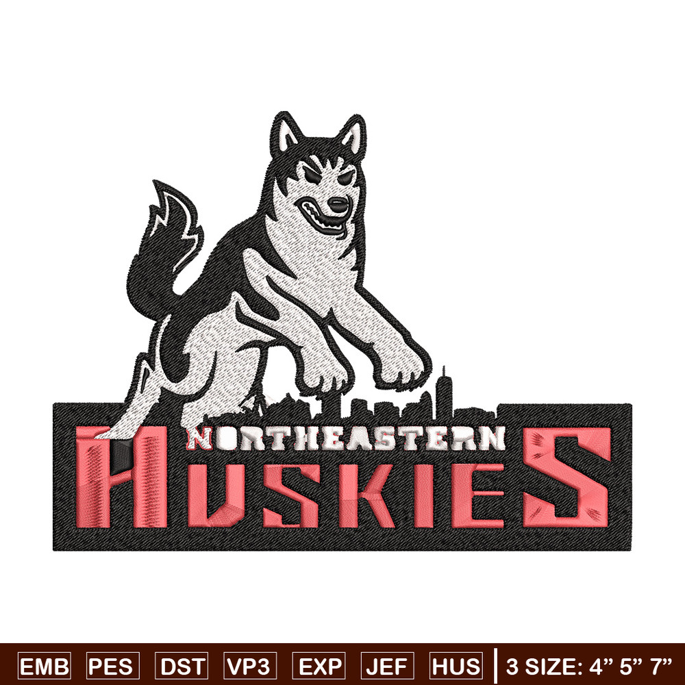 Northeastern Logo embroidery design, Logo embroidery, Sport embroidery, logo sport embroidery, Embroidery design.jpg