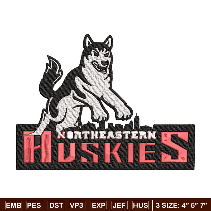 Northeastern Logo embroidery design, Logo embroidery, Sport embroidery, logo sport embroidery, Embroidery design.jpg