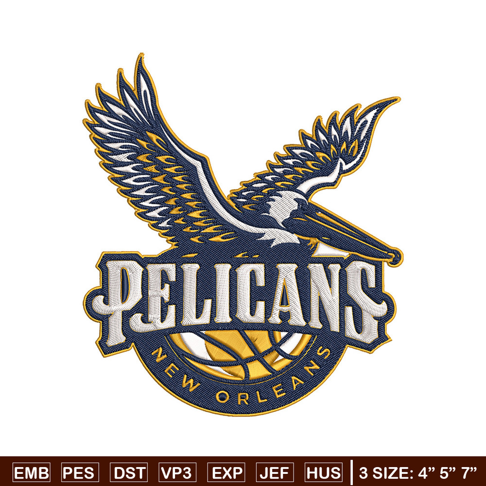 Orleans Pelicans design embroidery design, NBA embroidery, Sport embroidery,Embroidery design, Logo sport embroidery.jpg