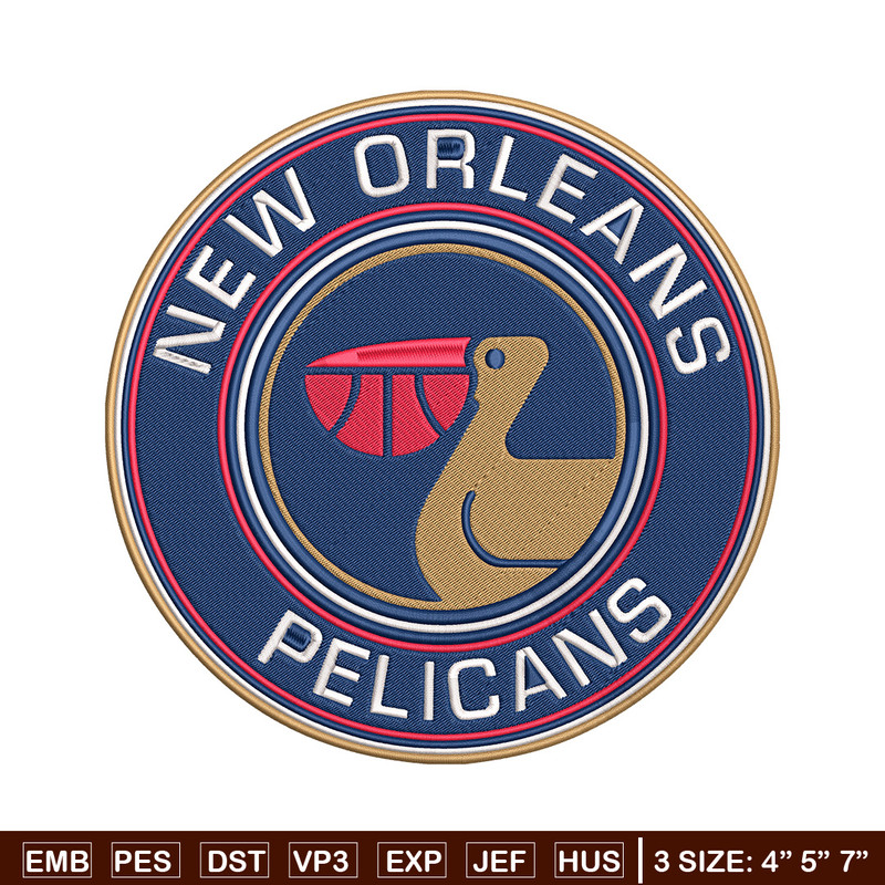 Orleans Pelicans logo embroidery design,NBA embroidery, Sport embroidery, Logo sport embroidery, Embroidery design..jpg