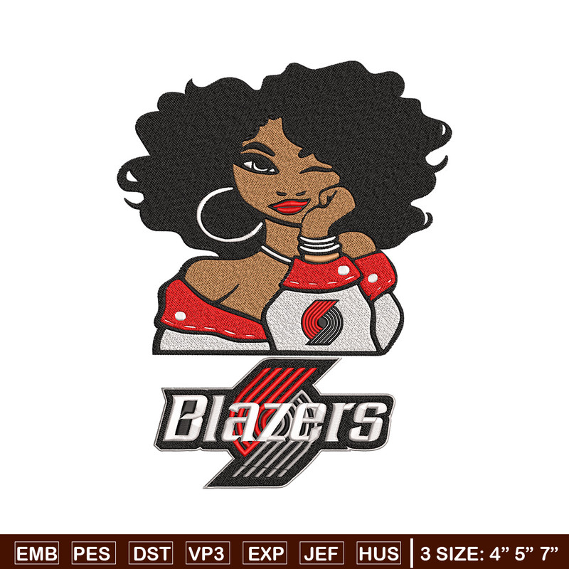 Portland Trail Blazers girl embroidery design,NBA embroidery,Sport embroidery,Embroidery design, Logo sport embroidery.jpg