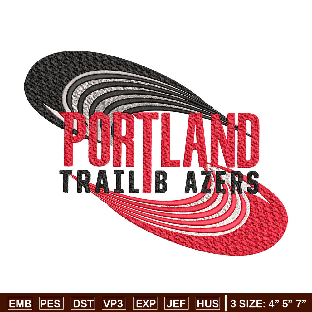 Portland Trail Blazers no 1 embroidery design,NBA embroidery, Sport embroidery,Embroidery design,Logo sport embroidery..jpg