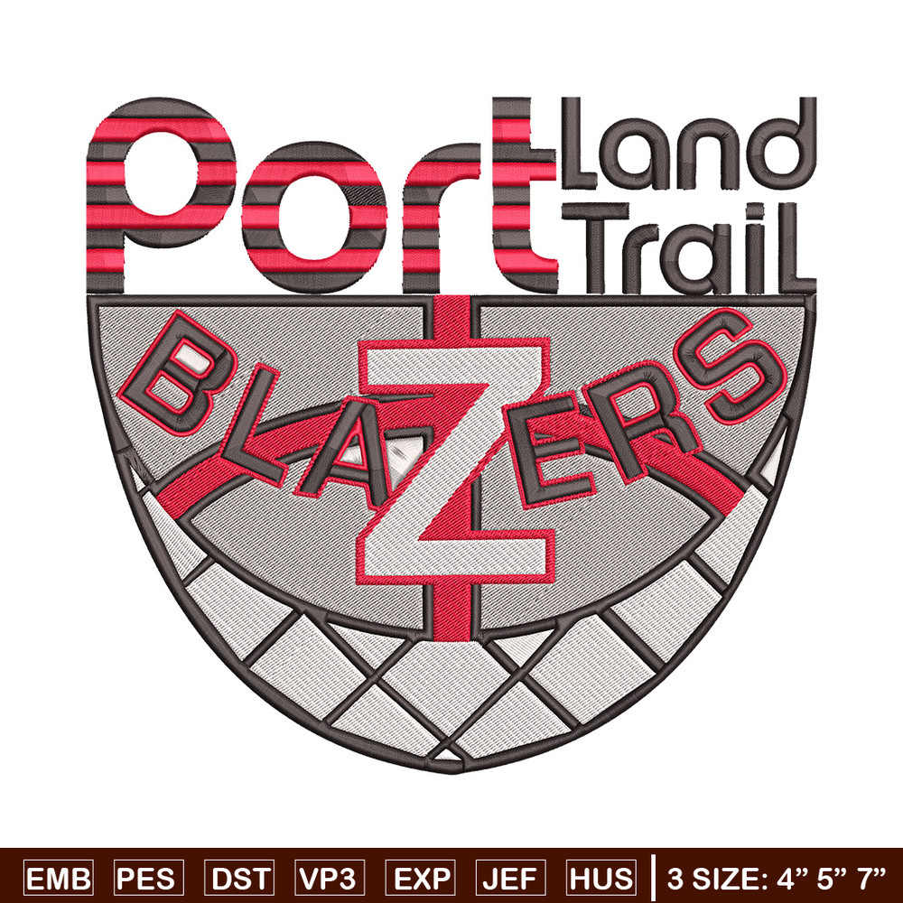 Portland Trail Blazers no 1 embroidery design,NBA embroidery,Sport embroidery,Embroidery design,Logo sport embroidery.jpg
