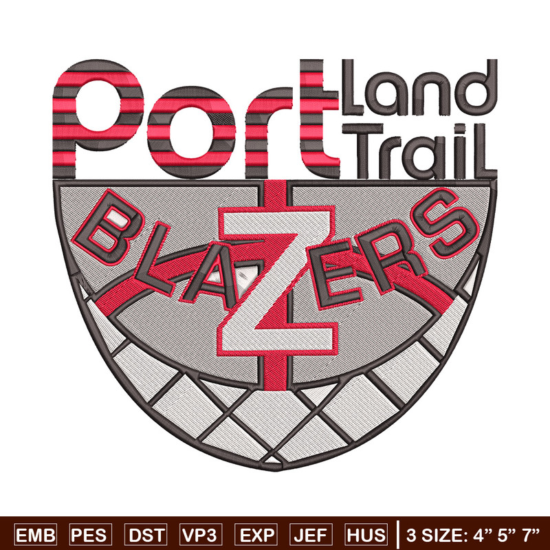Portland Trail Blazers no 1 embroidery design,NBA embroidery,Sport embroidery,Embroidery design,Logo sport embroidery.jpg