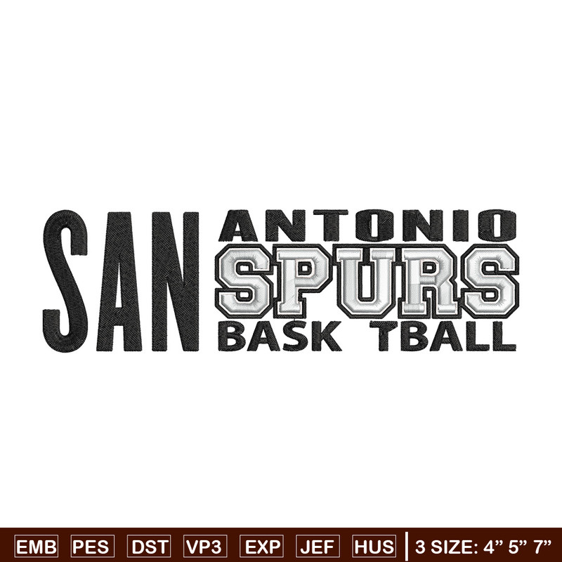 San Antonio Spurs logo embroidery design, NBA embroidery, Embroidery design,Logo sport embroidery, Sport embroidery.jpg