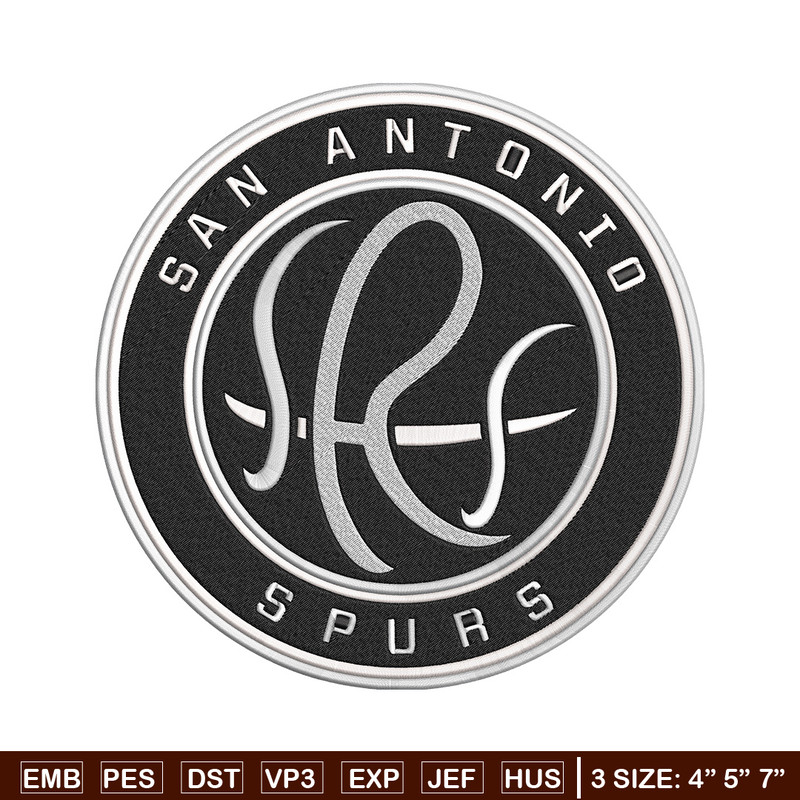 San Antonio Spurs logo embroidery design,NBA embroidery, Embroidery design, Logo sport embroidery, Sport embroidery..jpg