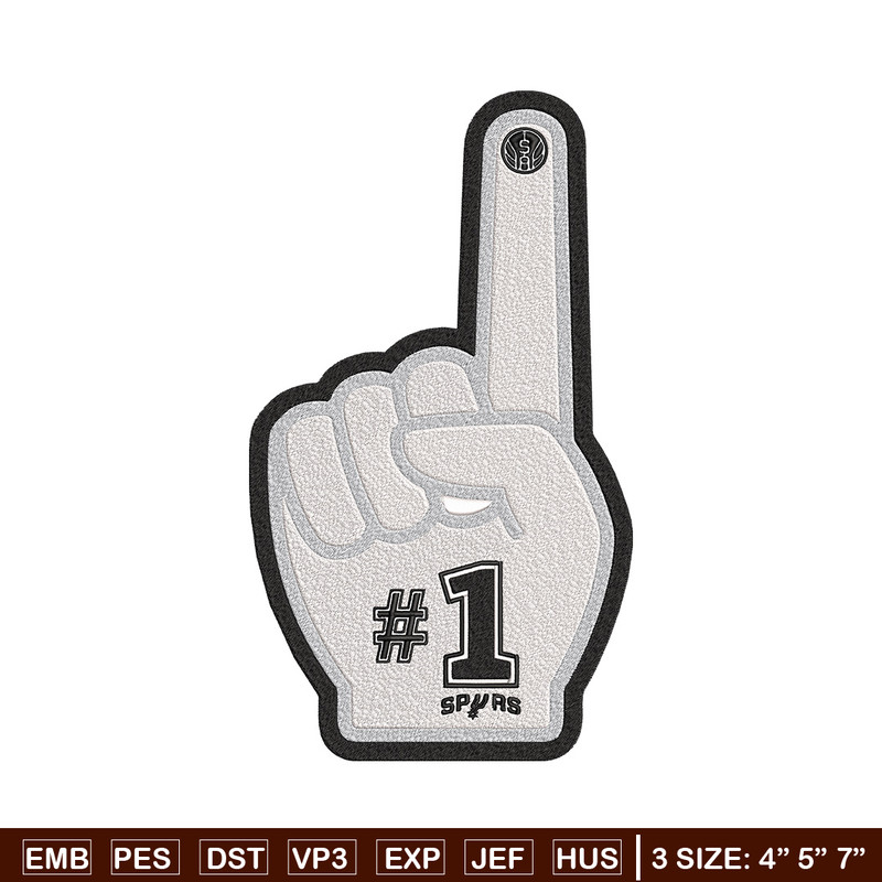San Antonio Spurs no 1 embroidery design, NBA embroidery, Embroidery design, Logo sport embroidery, Sport embroidery..jpg