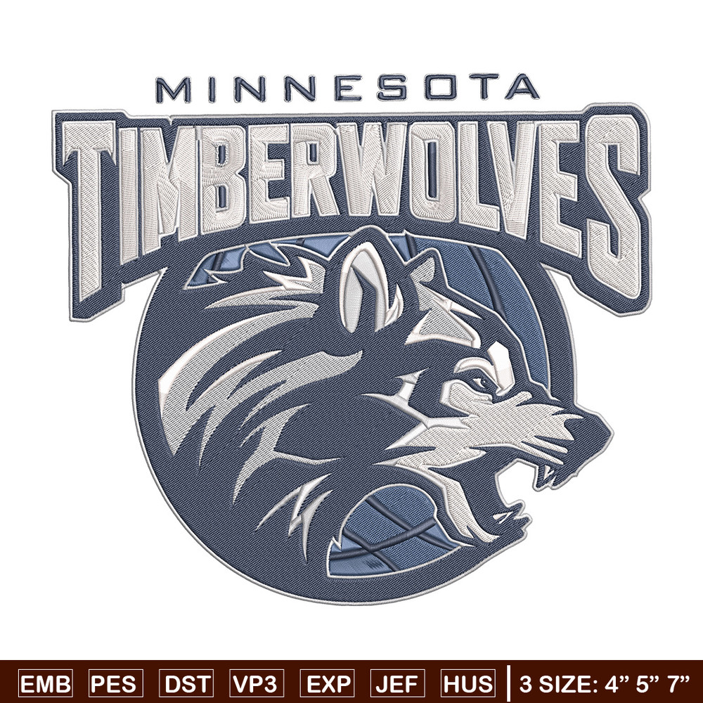 Timberwolves design embroidery design, NBA embroidery, Sport embroidery, Embroidery design, Logo sport embroidery..jpg
