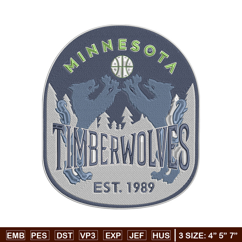 Timberwolves design embroidery design, NBA embroidery, Sport embroidery, Embroidery design, Logo sport embroidery.jpg