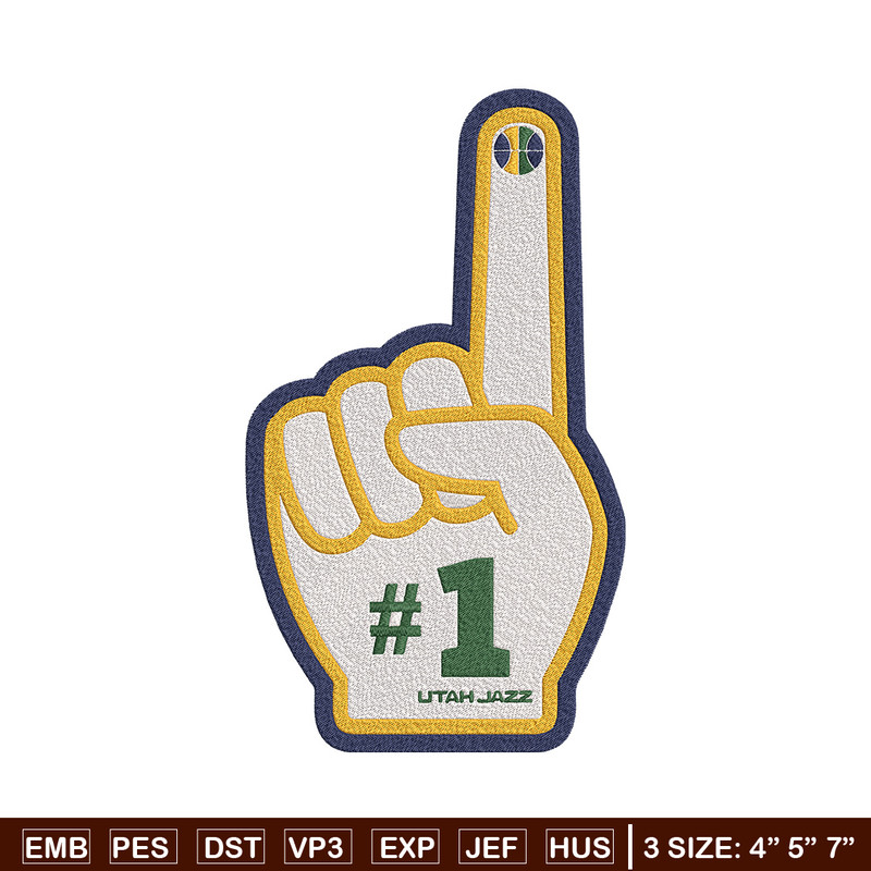 Utah Jazz no 1 embroidery design, NBA embroidery, Sport embroidery, Embroidery design, Logo sport embroidery.jpg