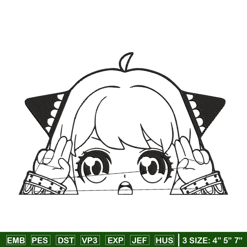 Anya cute Embroidery Design, Spy x family Embroidery, Embroidery File, Anime Embroidery, Anime shirt, Digital download.jpg