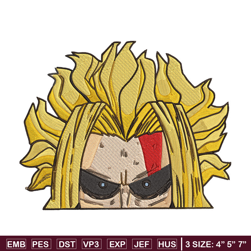 All Might Peeker Embroidery Design, Mha Embroidery, Embroidery File, Anime Embroidery, Anime shirt, Digital download.jpg