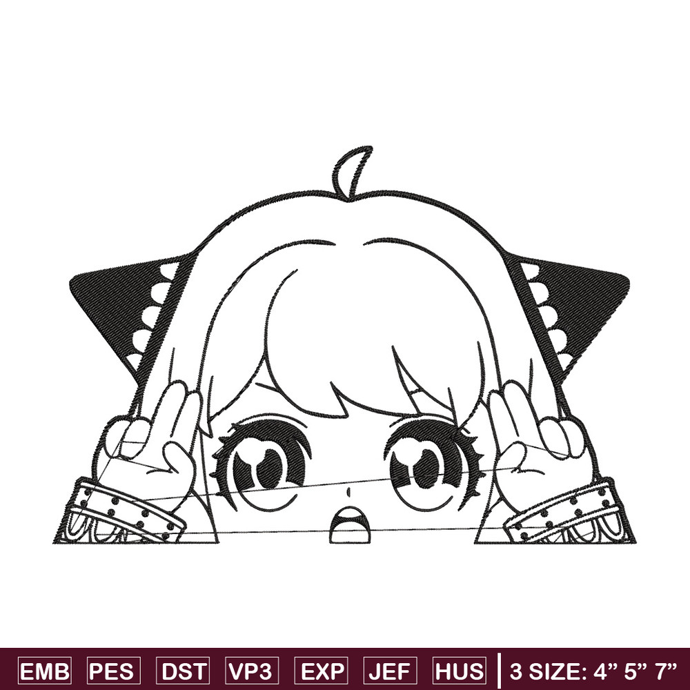 Anya cute Embroidery Design, Spy x family Embroidery, Embroidery File, Anime Embroidery, Anime shirt, Digital download.jpg