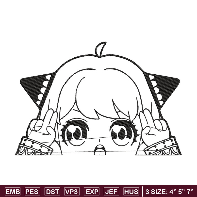 Anya cute Embroidery Design, Spy x family Embroidery, Embroidery File, Anime Embroidery, Anime shirt, Digital download.jpg