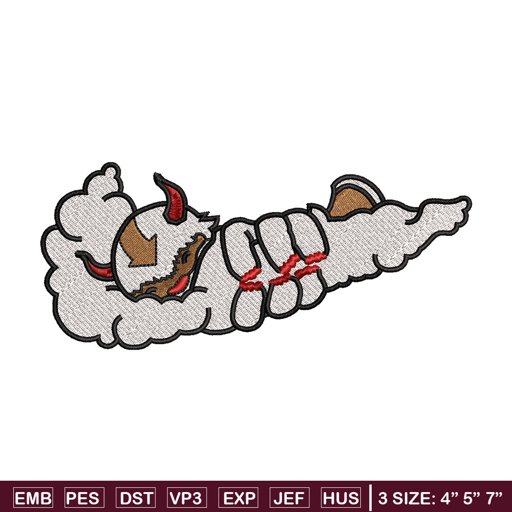 Appa x Nike embroidery design, avatar cartoon embroidery, nike design, Logo shirt, cartoon shirt, digital download.jpg